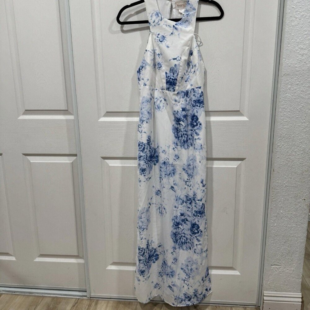 Women’s Keepsake The‎ Label Sample Dress Blue White Wedding Size Small S Slits